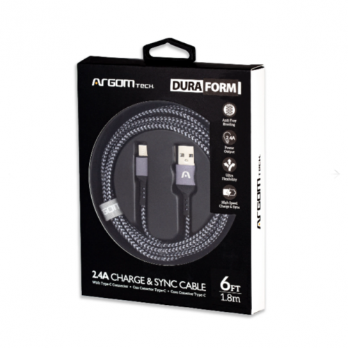 Cable Argom Tech Arg-cb-0025bk Tipo C To Usb 1.8m Negro | Skycenter