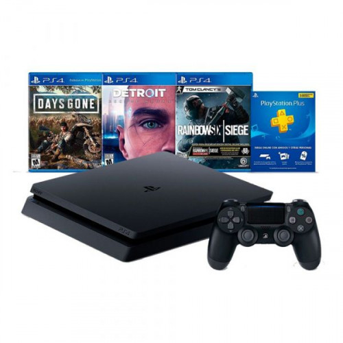 CONSOLA DEL JUEGO SONY PLAY STATION 4 PS4 SLIM 1 TB + 3 JUEGOS